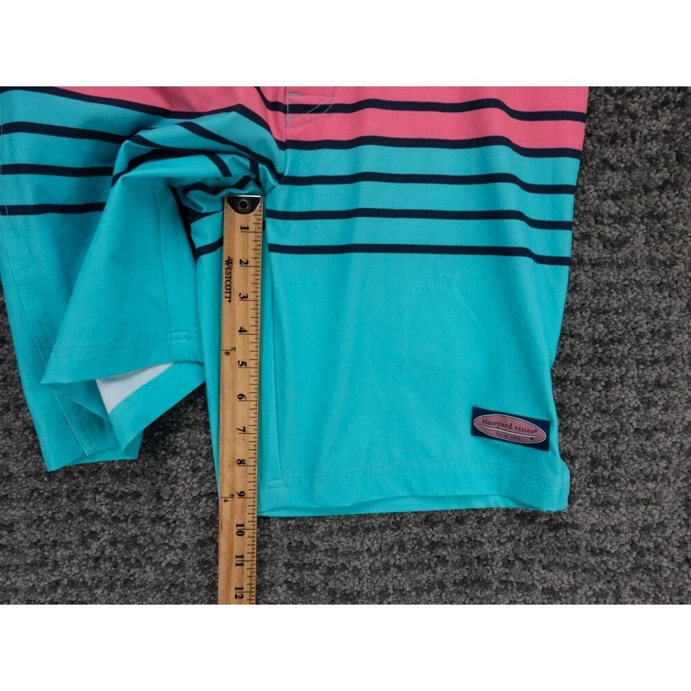 Vineyard Vines Performance Board Shorts Mens 30 Actual 31 Turquoise Pink Stretch